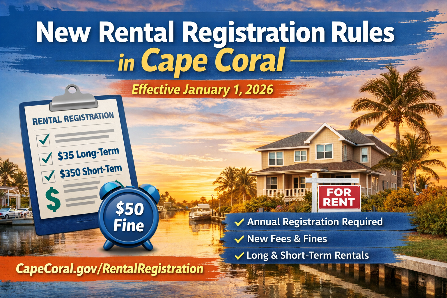 Cape Coral Property Management Update: New Rental Registration Rules Begin January 1, 2026